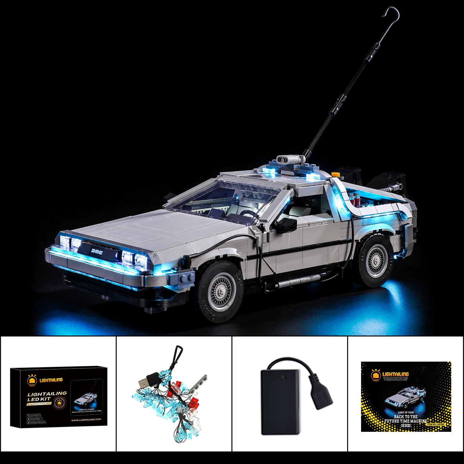 Light Kit For Back to the Future Time Machine 10300-Lightailing