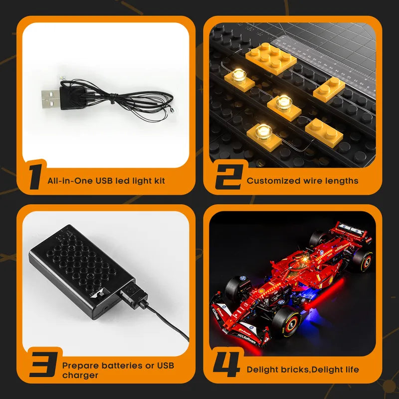 Beleuchtungssatz für Ferrari SF-24 F1-Rennwagen 42207 - Lightailing