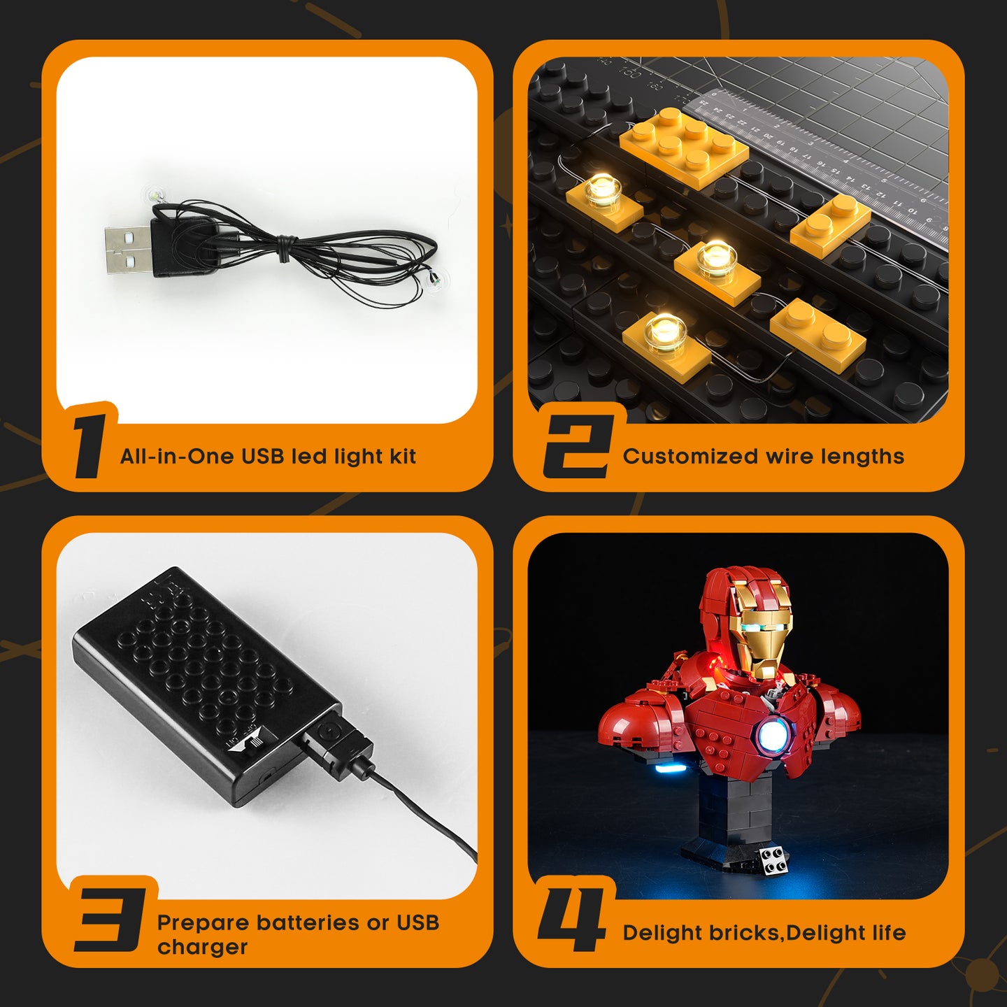 Light Kit for Iron Man MK4 Bust 76327-Lightailing