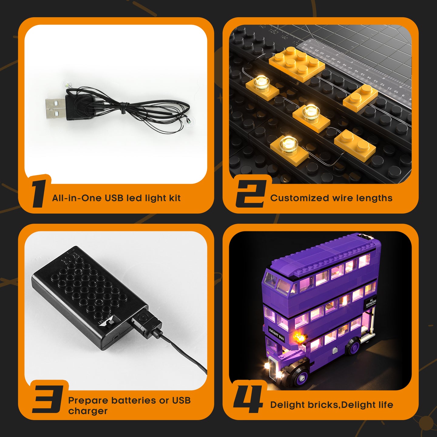 Lightailing Light Kit For LEGO Knight Bus Adventure #76446- 12