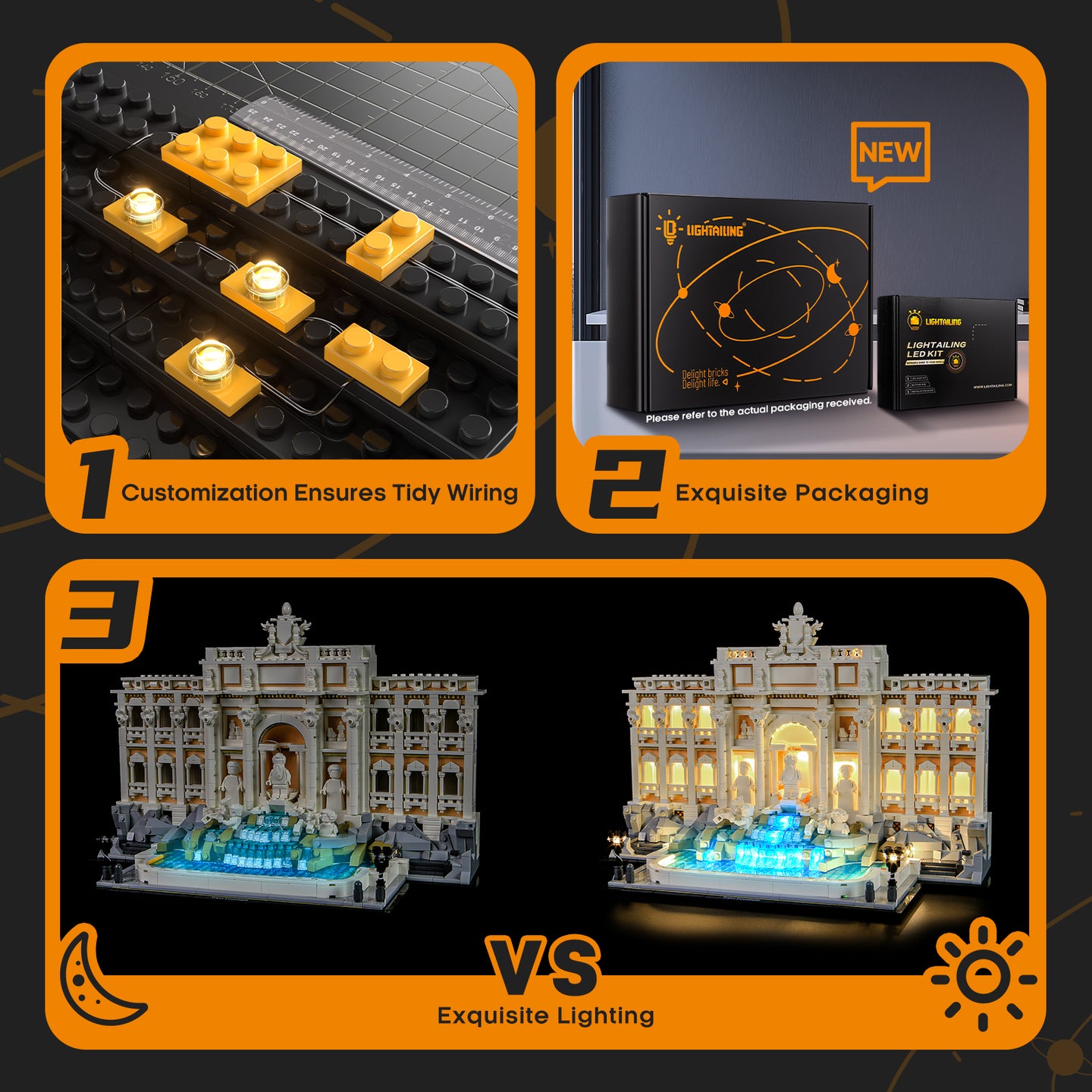 Lightailing Light Kit For Trevi Fountain #21062(Remote Version)-9