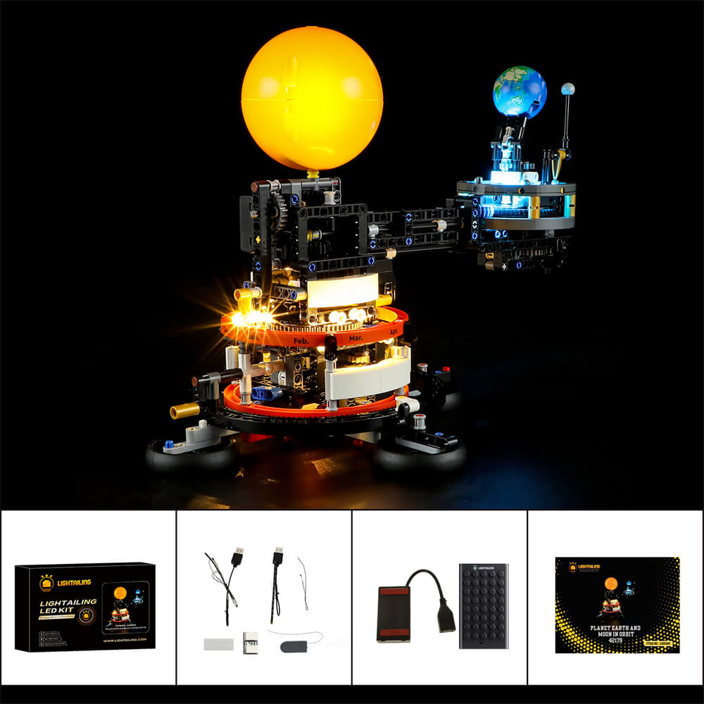 Light Kit for Planet Earth and Moon in Orbit 42179-Lightailing