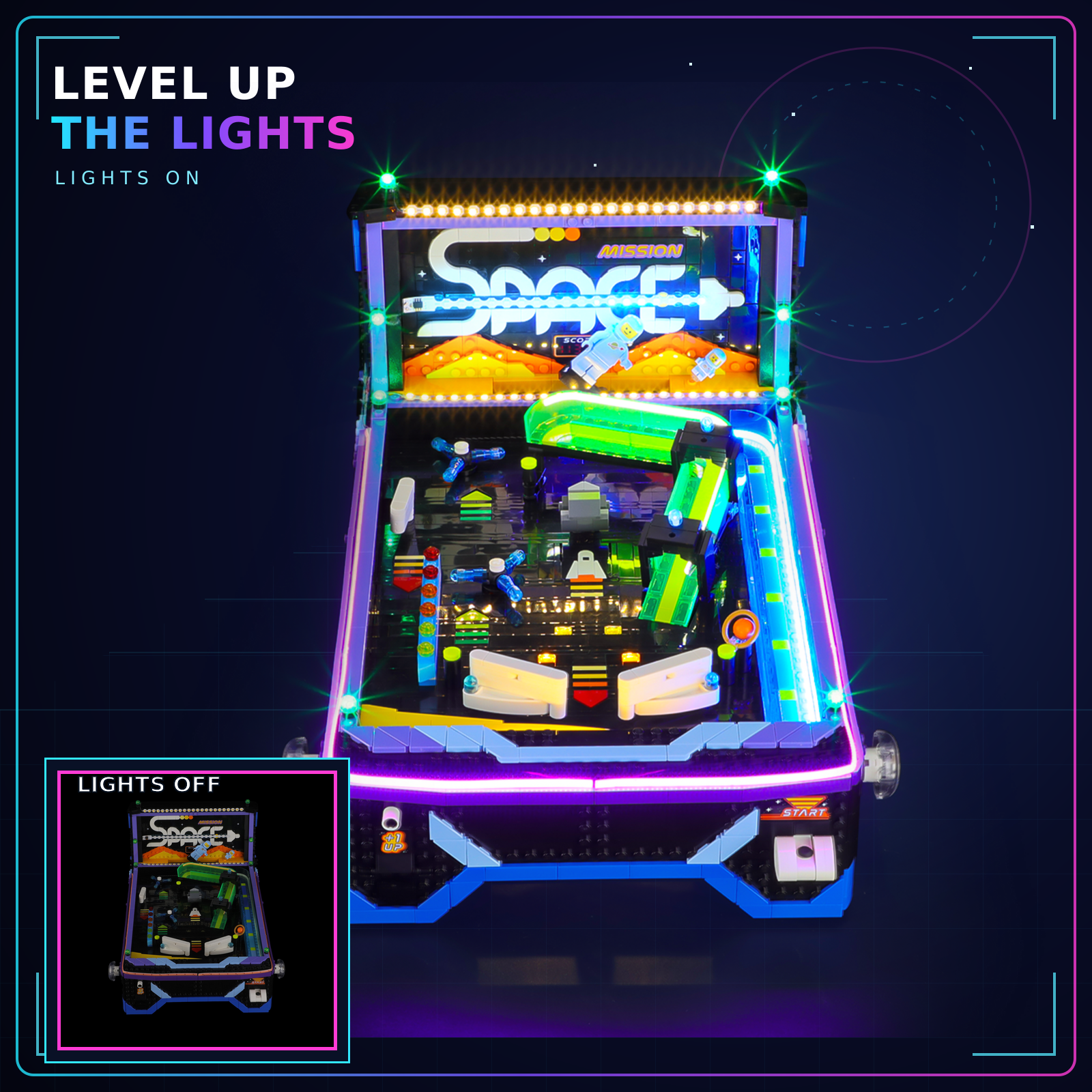 Light kit for Classic Space Pinball Machine 11374 – Dynamic Lighting Effects| Briksmax 2.0