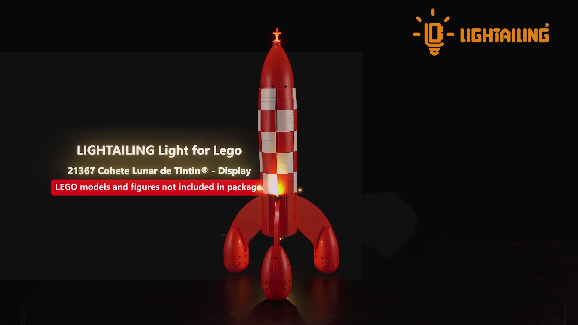 Light Kit for Tintin Moon Rocket 21367 - Lightailing