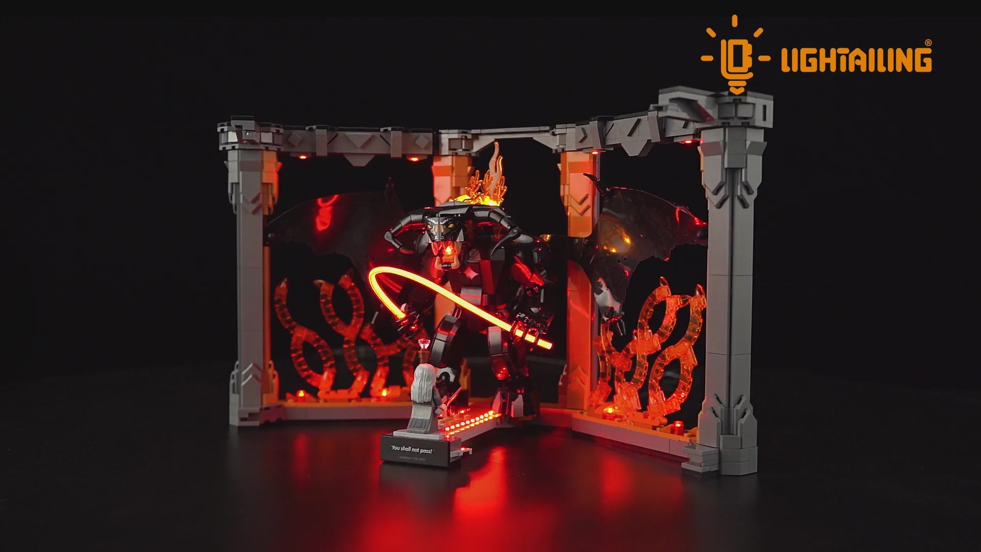Light Kit for The Lord of the Rings: Balrog Book Nook 10367 - Lightailing