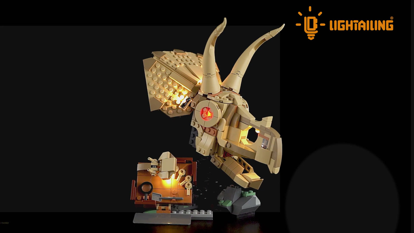 Light Kit for Dinosaur Fossils: Triceratops Skull 76969-Lightailing