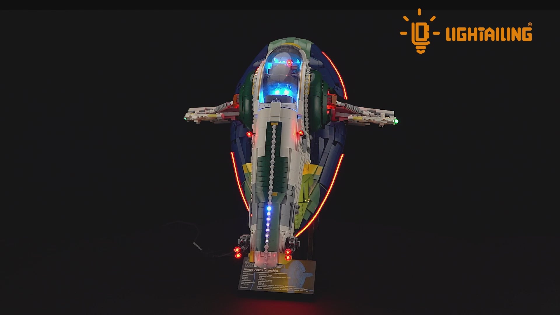 Light Kit for Jango Fett's Firespray-Class Starship 75409-Lightailing(🔋 USB Power Recommended)