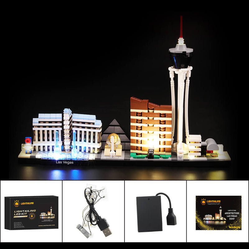 LIGHTAILING Light Set for (Architecture Las Vegas) Building Blocks Model - LED Light Kit Compatible with Lego 21047(NOT Included The Model)