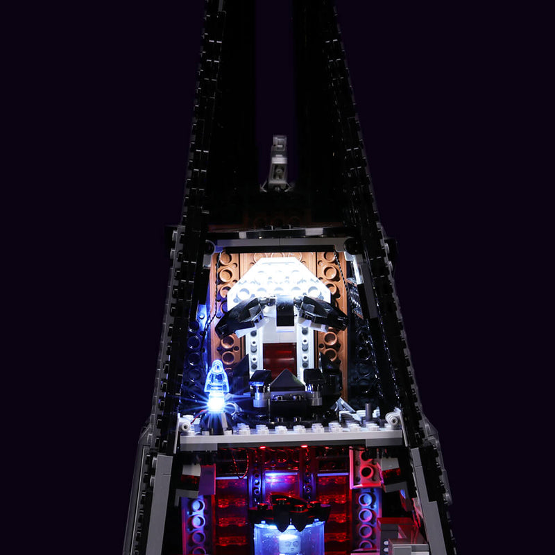 lego star wars darth vader's castle with lights