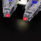 lego millennium falcon with red light