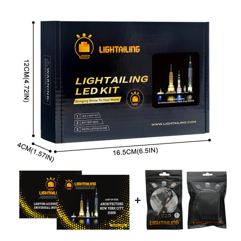 LIGHTAILING Light Set for (Architecture New York City) Building Blocks  Model - Led Light kit Compatible with Lego 21028(NOT Included The Model)