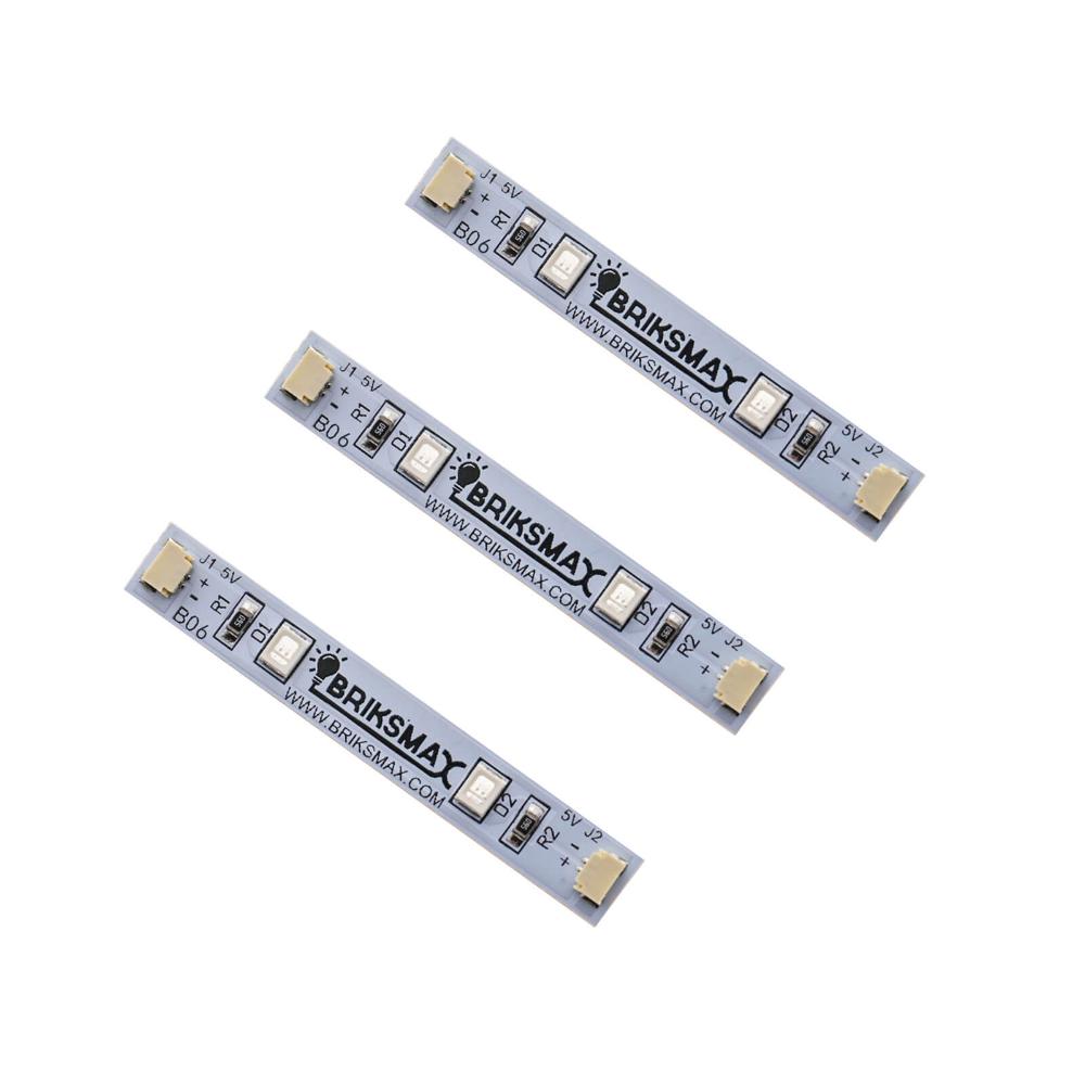 1*6 Lego Brick Strip Lights(Three Pack,Warm White)-Version 2.0