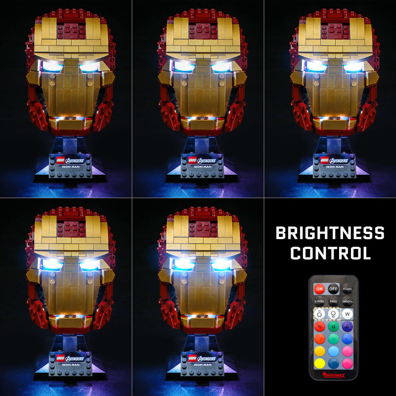 BriksMax Light Kit For Iron Man Helmet 76165 (With Remote)