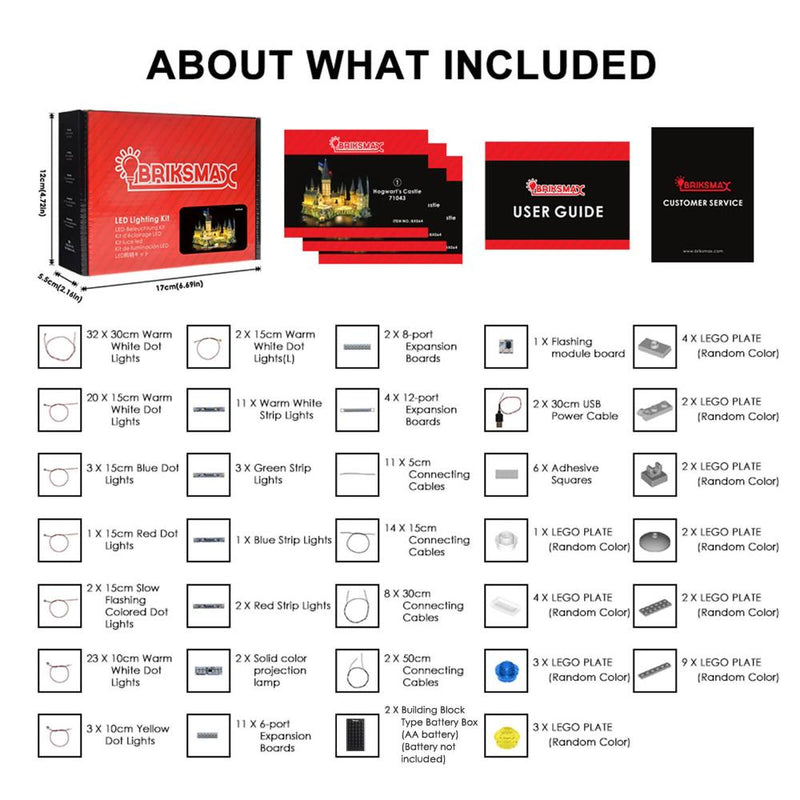BriksMax Light Kit For Hogwart's Castle 71043