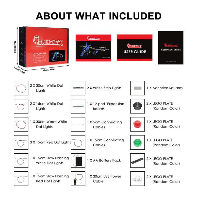 Lego Light Kit For Jay’s Storm Fighter 70668  BriksMax
