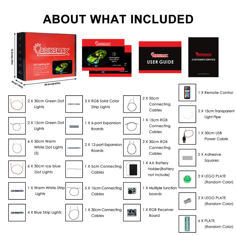 Lego Light Kit For Lamborghini Sián FKP 37 42115  BriksMax