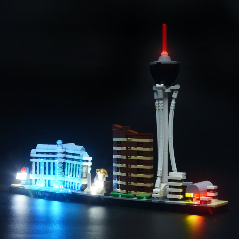 BRIKSMAX LED Lighting Kit for Architecture Las Vegas-Compatible with Lego 21047 Building Blocks Model- Not Include The Lego Set