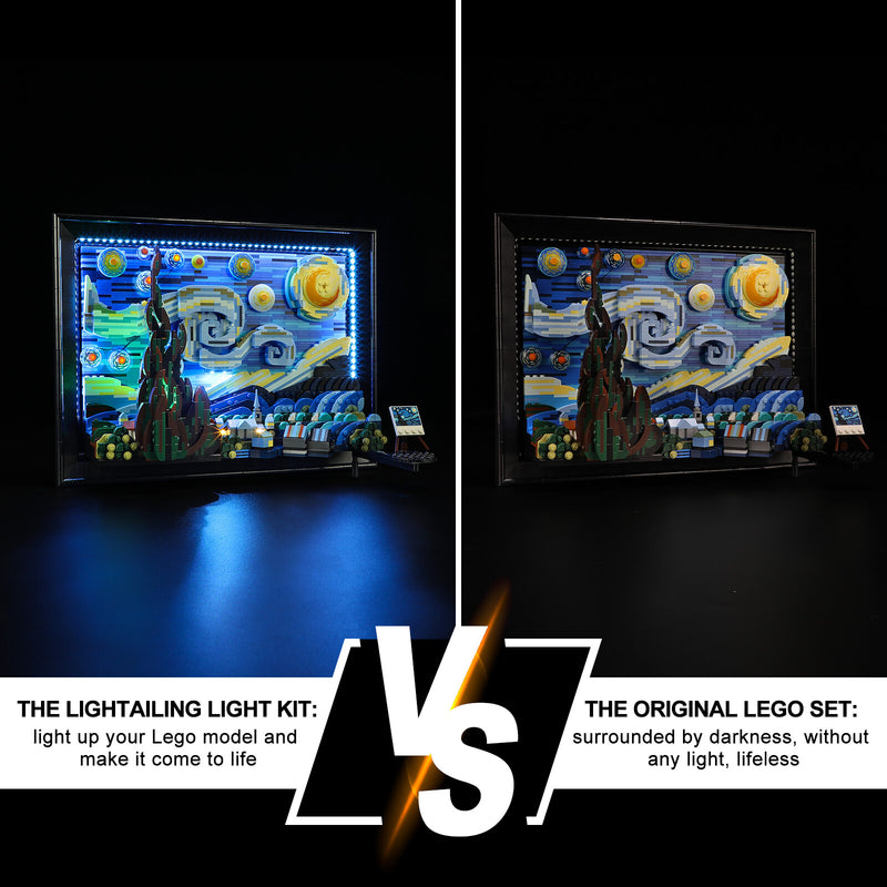 BrickBling Light Kit for Lego 21333 Vincent Van Gogh - The Starry Night  (Lego Not Included), DIY Lighting for Lego Starry Night Remote Control  Version