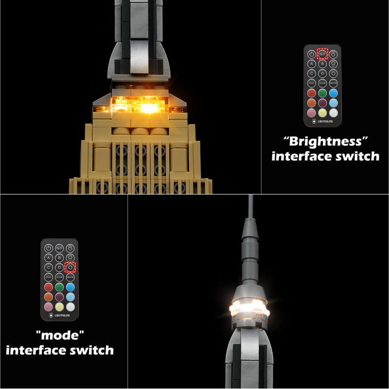 adjust the lighting effect of lego architecture empire state building