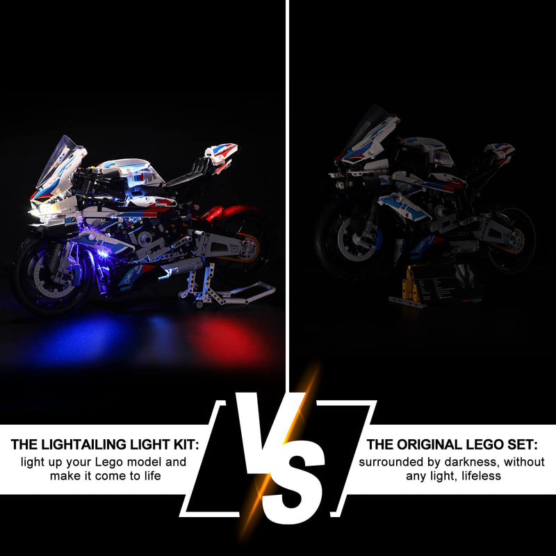 difference of the BMW M 1000 RR lego with lights