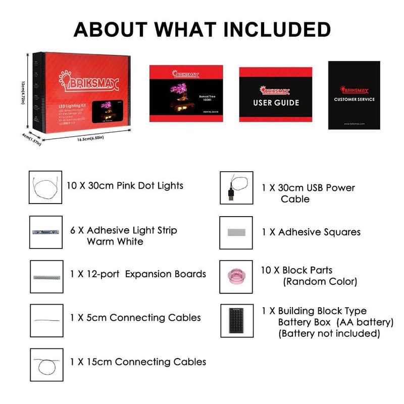 briksmax light kit for lego bonsai tree 10281 building kit