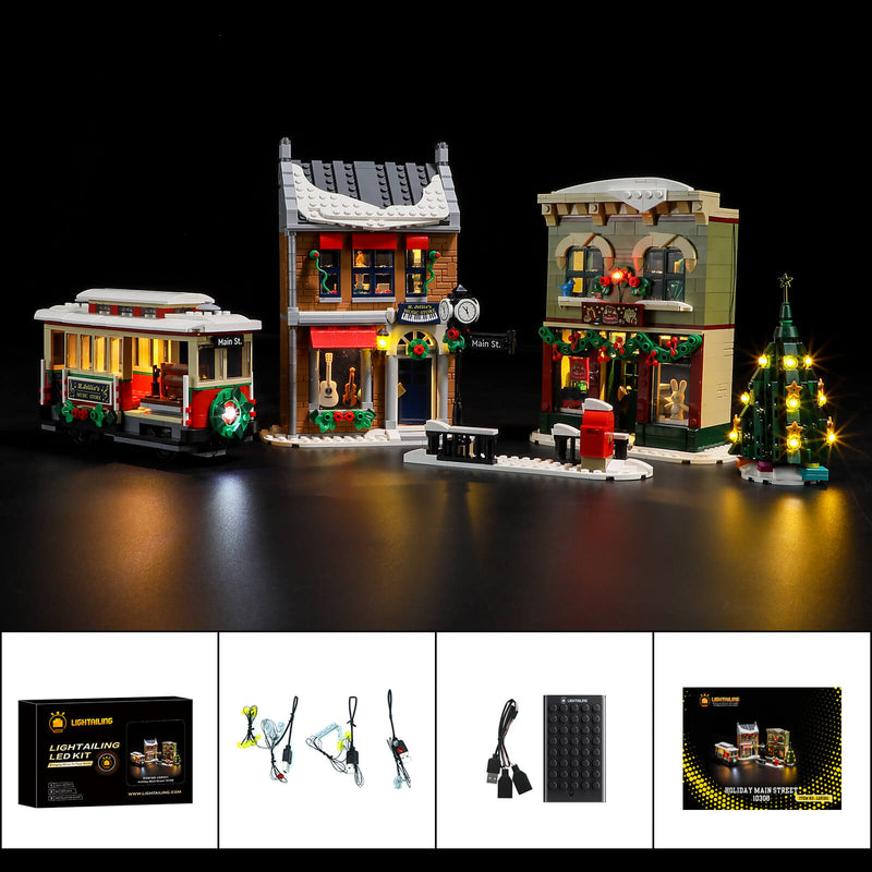 Lego Holiday Main Street 10308 light kit from Lightailing