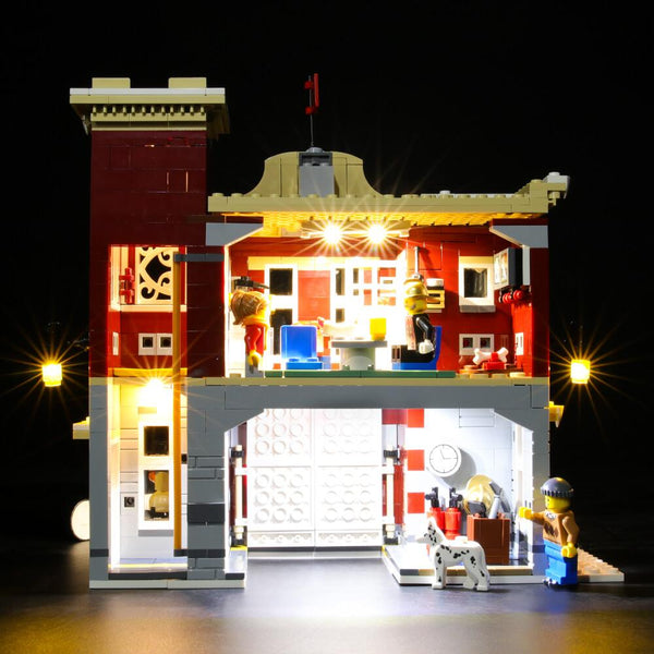 light up 10263 winter village fire station