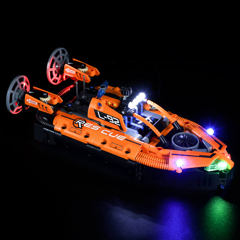 add led lights to lego technic 42120 rescue hovercraft 