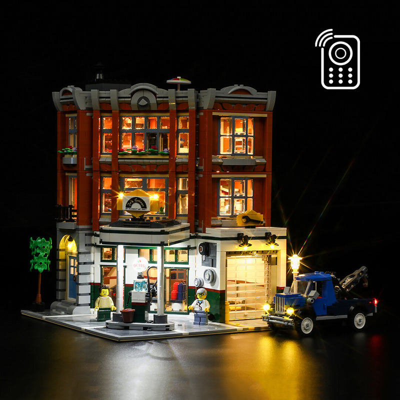 light up lego Corner Garage 10264 with remote