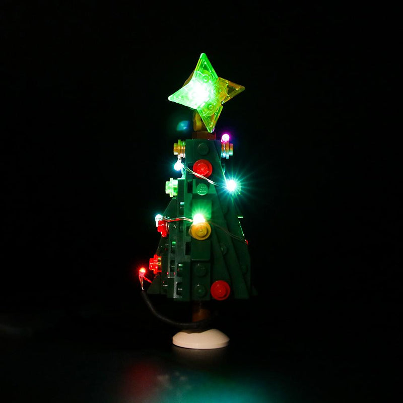 add green lights to christmas tree from lego gingerbread house