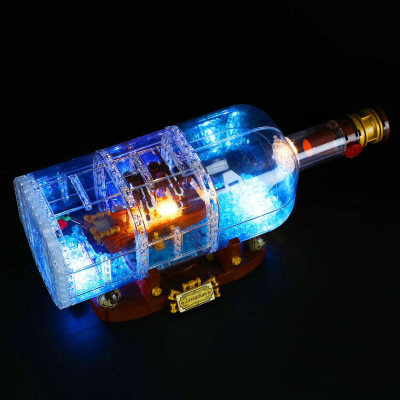 light up ship in a bottle lego set