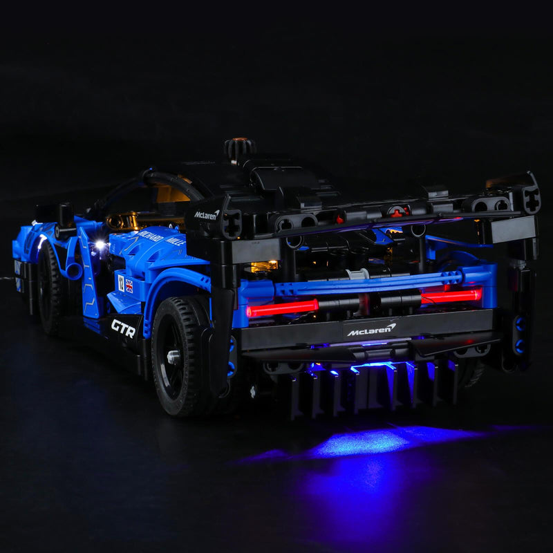 red taillights of the mclaren senna gtr lego technic