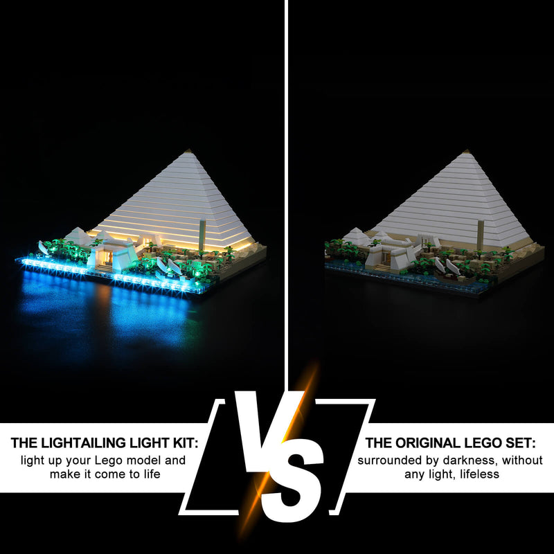 light up Great Pyramid of Giza 21058 Lego set
