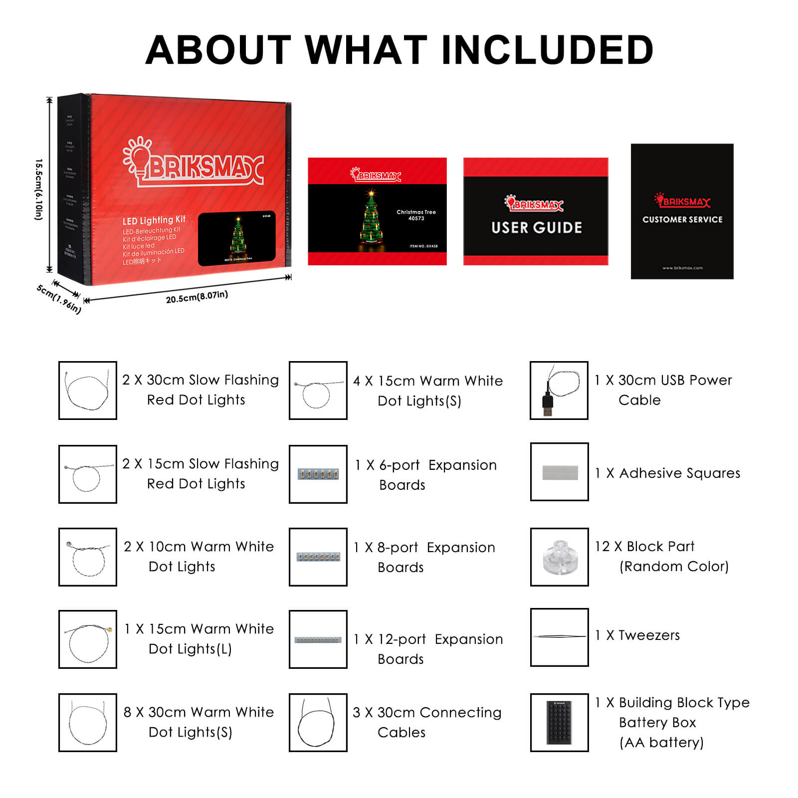 BriksMax Light Kit For Lego Christmas Tree 40573 Lightailing