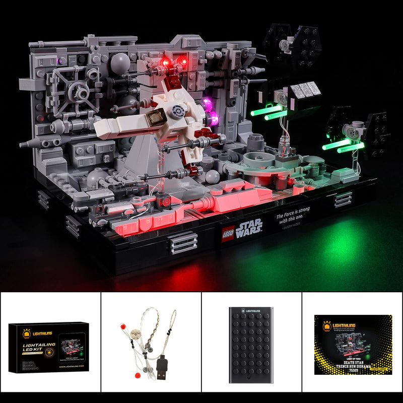 Lightailing light kit for Lego Death Star Trench Run Diorama 75329