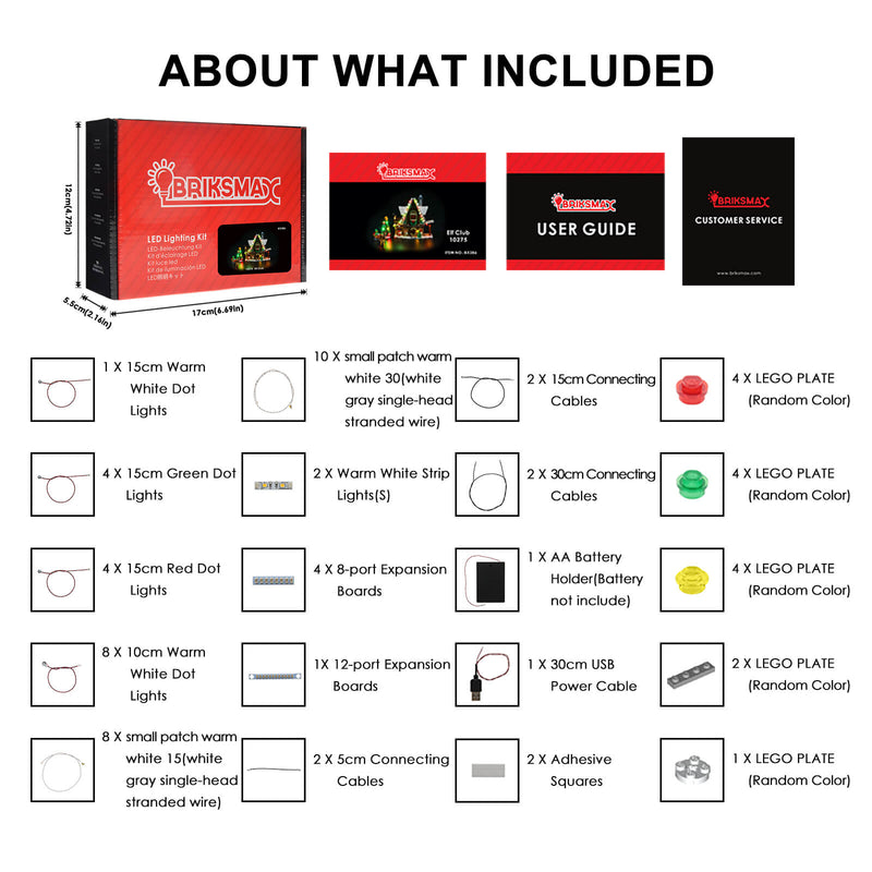 what's in the box of Lego elf clubhouse light kit