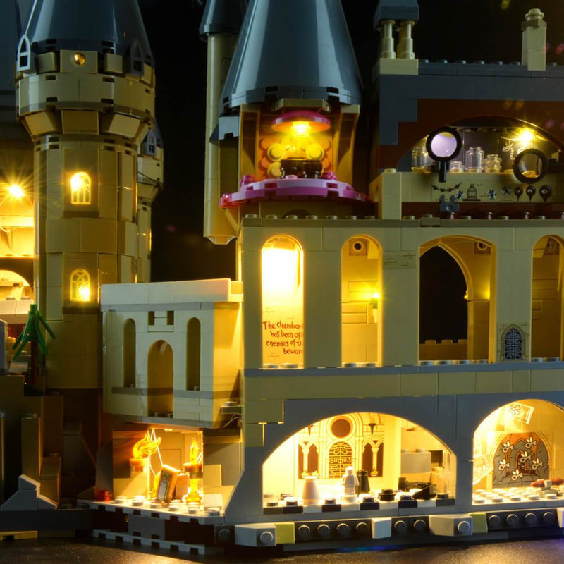harry potter lego 71043 with warm lights