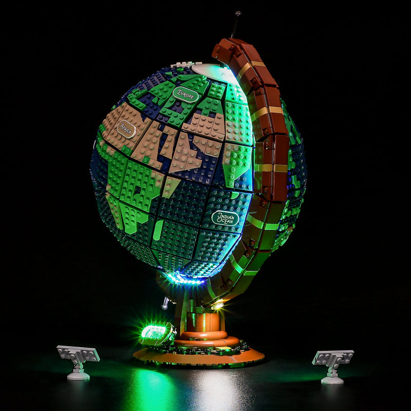 lego ideas 21332 earth globe lighting effect