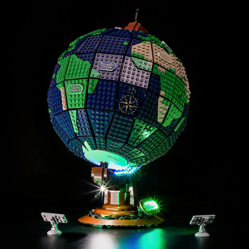 light up lego ideas 21332 earth globe