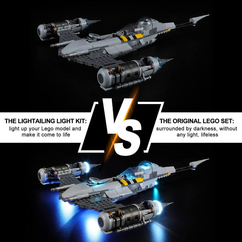 Mandalorian's N-1 Starfighter 75325 Lego night mode