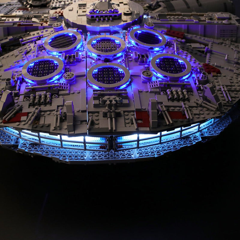 lego millennium falcon moc with lights