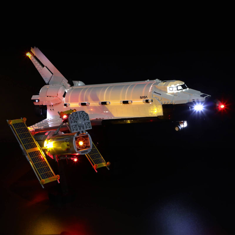 nasa space shuttle discovery lego model with lights