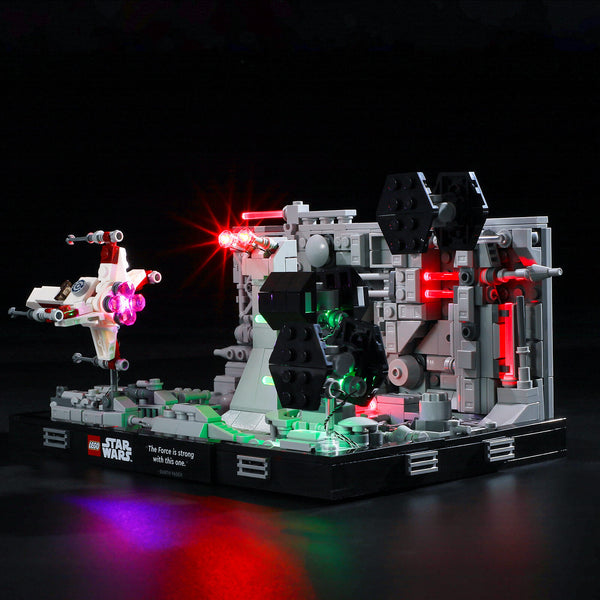 addl led lights to Lego 75329 Death Star Trench Run