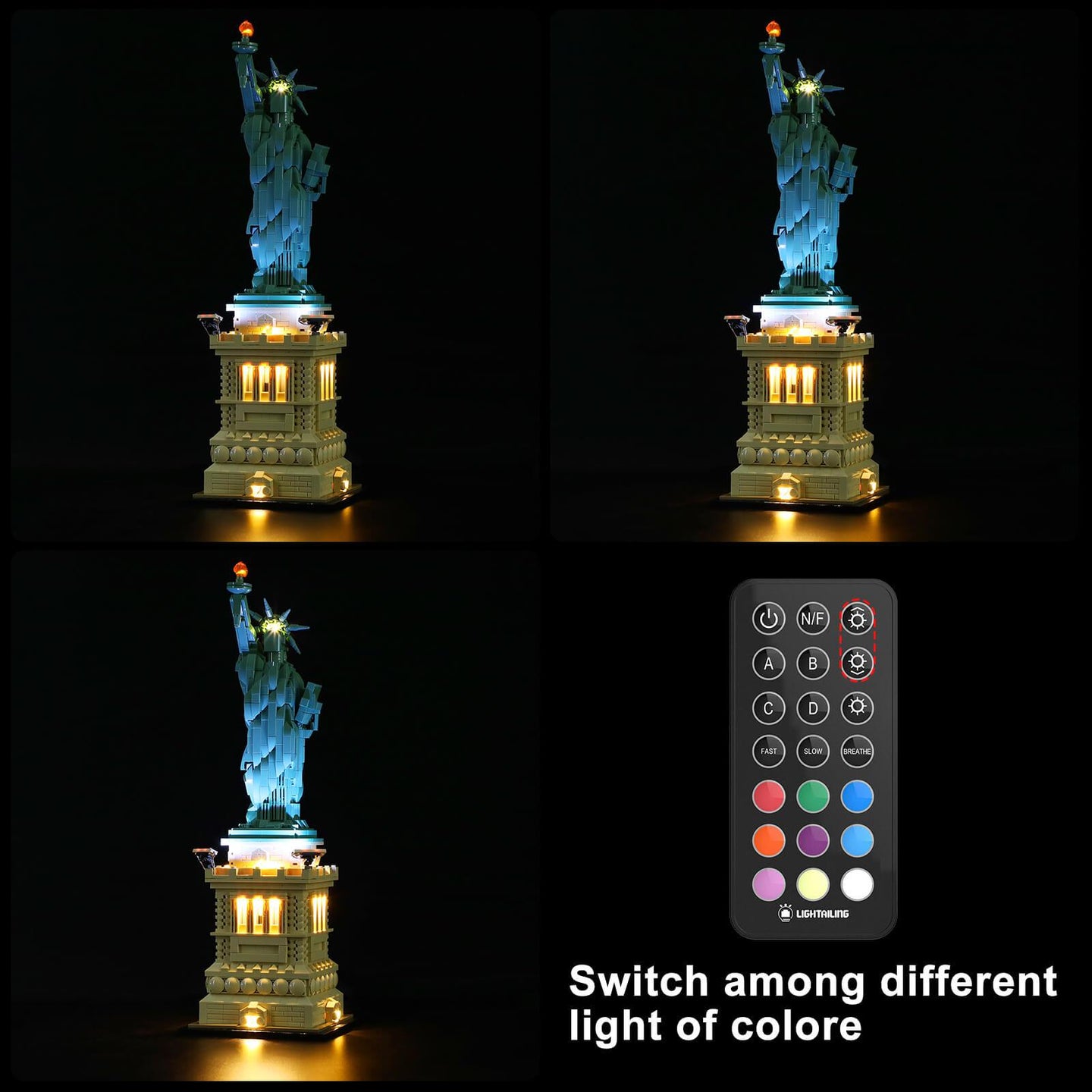 remote control the lights of lego 21042