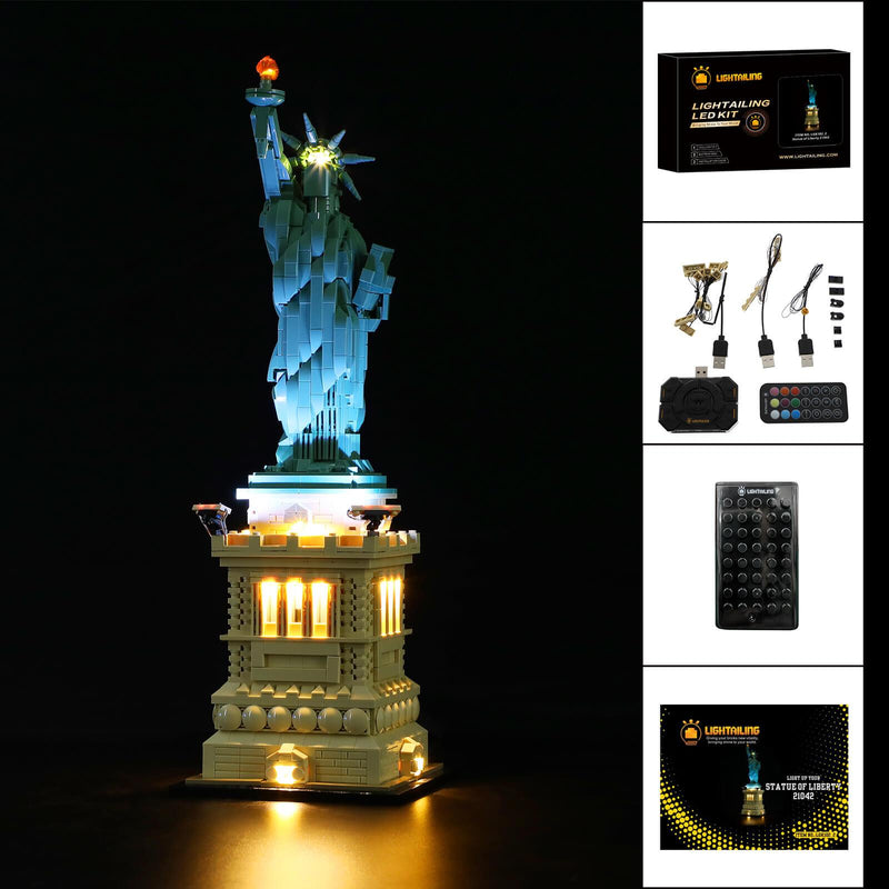 Statue Liberty Lego Instructions  Lego Statue Liberty Set - Light Kit Set  21042 - Aliexpress