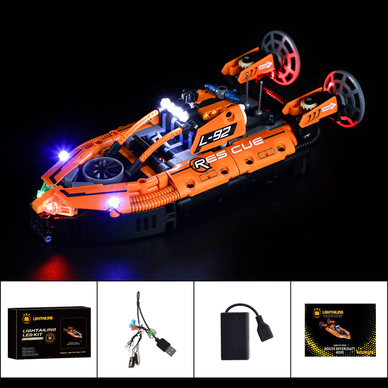 Lightailing light kit for lego technic 42120 rescue hovercraft