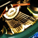 lego typewriter brick built platen roller with warm light