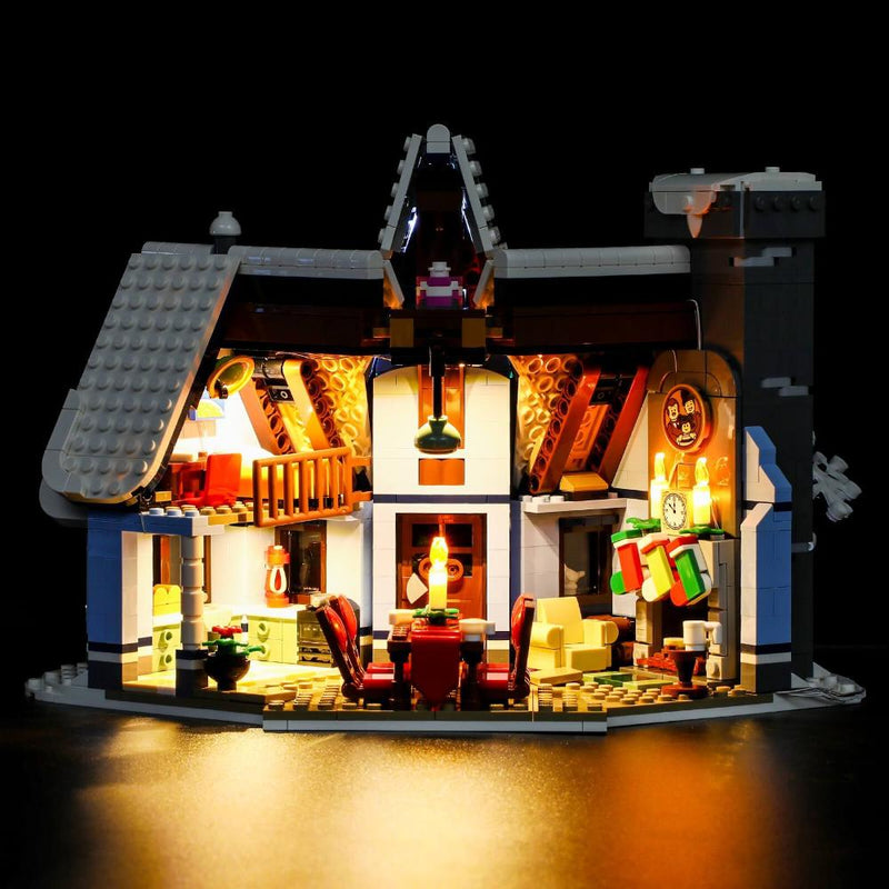 santa’s visit lego lighting room