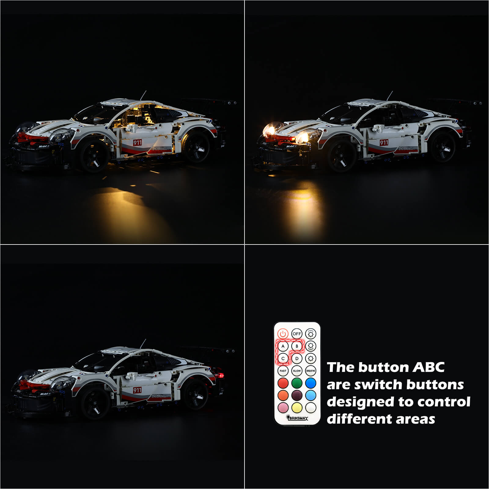 lego porsche 911 rsr lighting system 