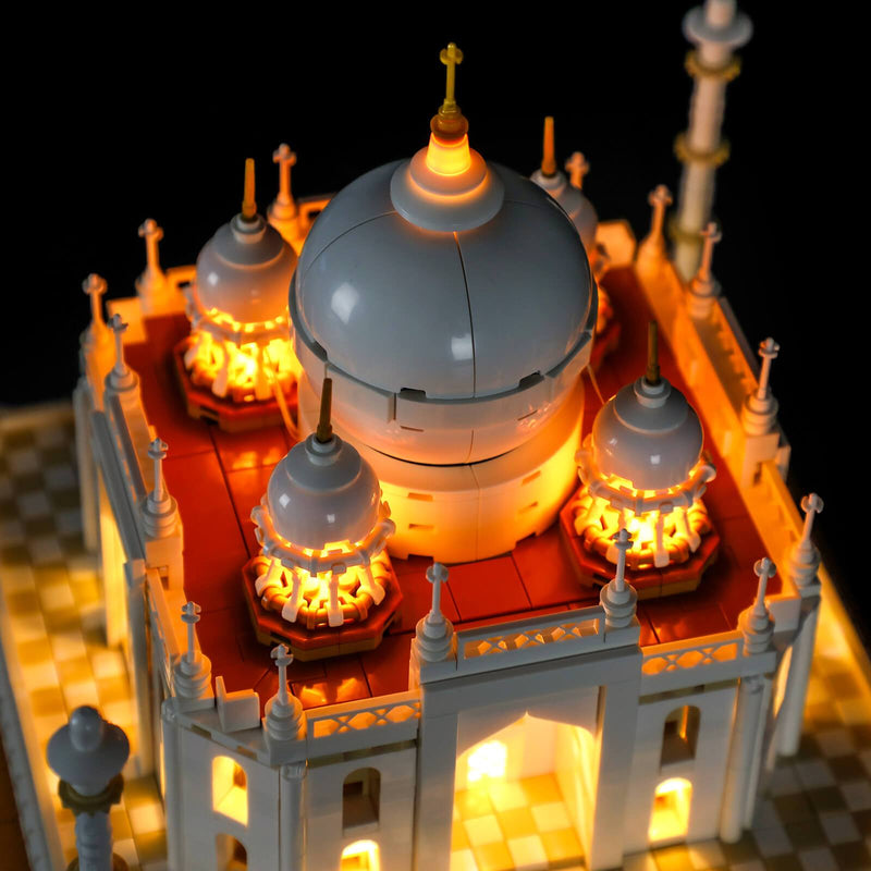 lego taj mahal architecture with warm led lights